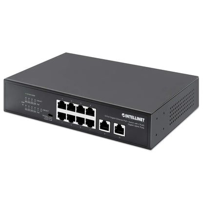 Intellinet - 561402 - 8-Port Gigabit Ethernet PoE+ Switch with 2 RJ45 Gigabit Uplink Ports