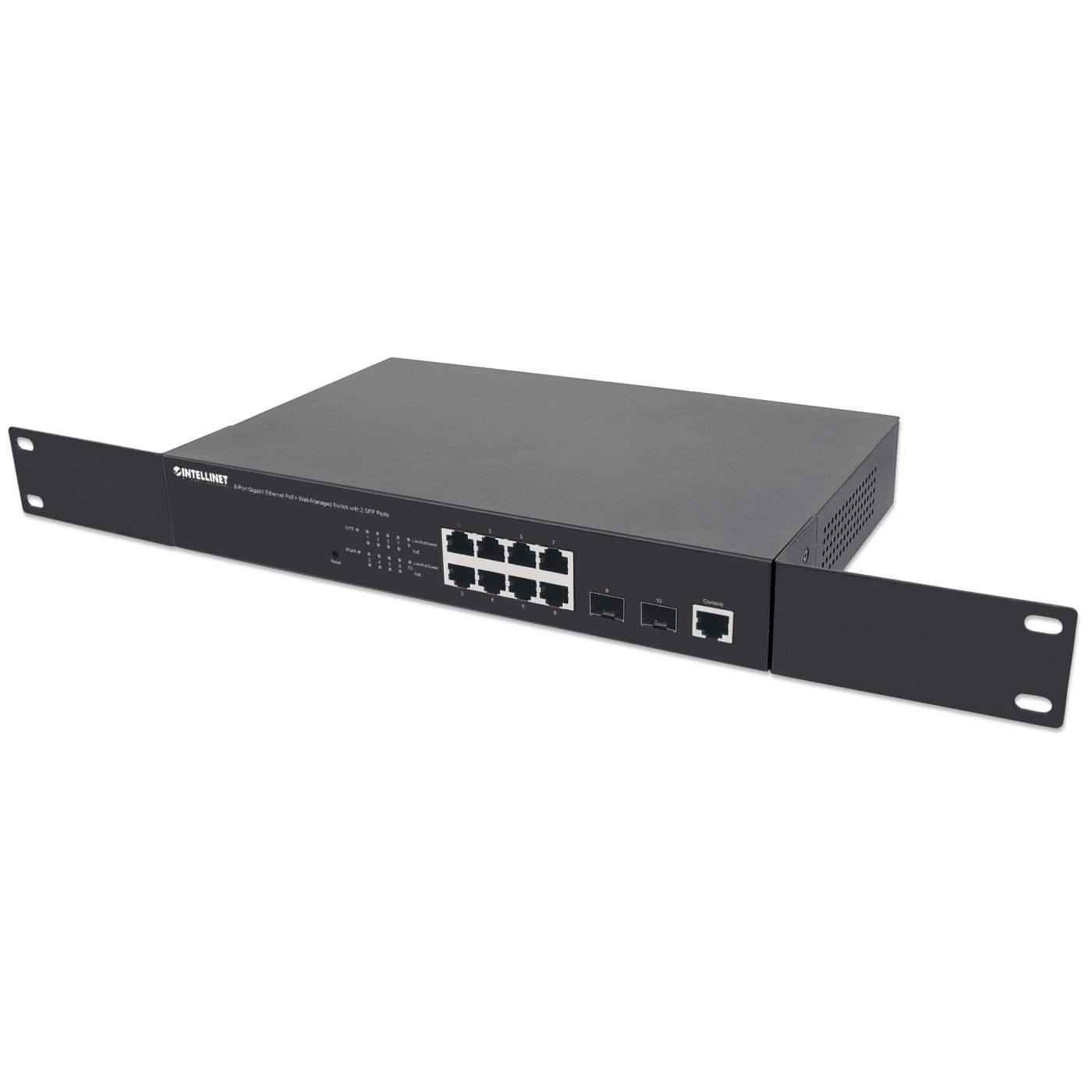 Intellinet Switch Ethernet Gigabit 8 Porte PoE+ con 2 porte RJ45 Gigabit  Uplink (561402)