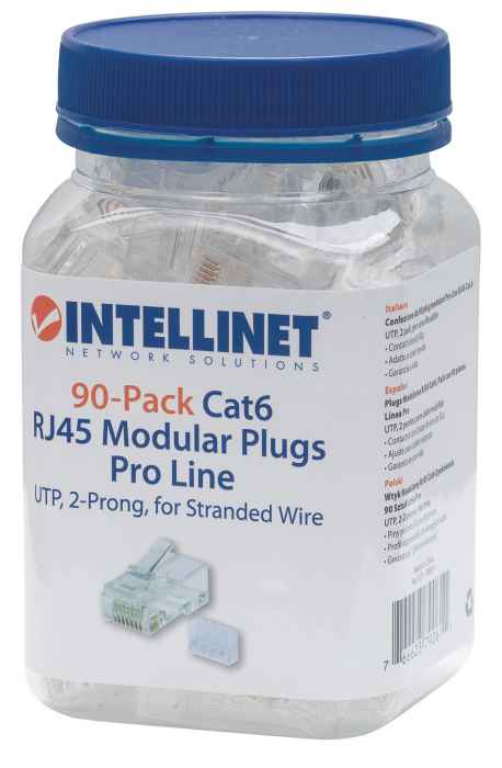 90-Pack Cat6 RJ45 Modular Plugs Pro Line Packaging Image 2