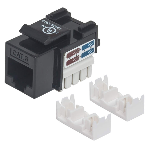 Cat6 Punch-Down Keystone Jack, Black 210720