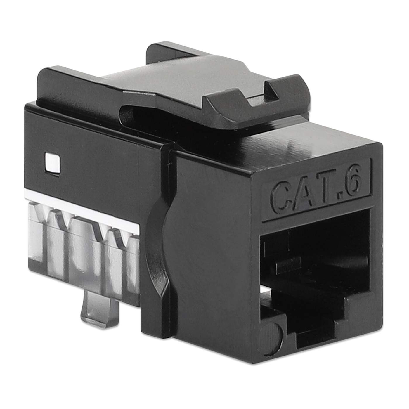 Cat6 Slim Keystone Jack with Punch-Down Stand, Black, 25-Pack Image 3