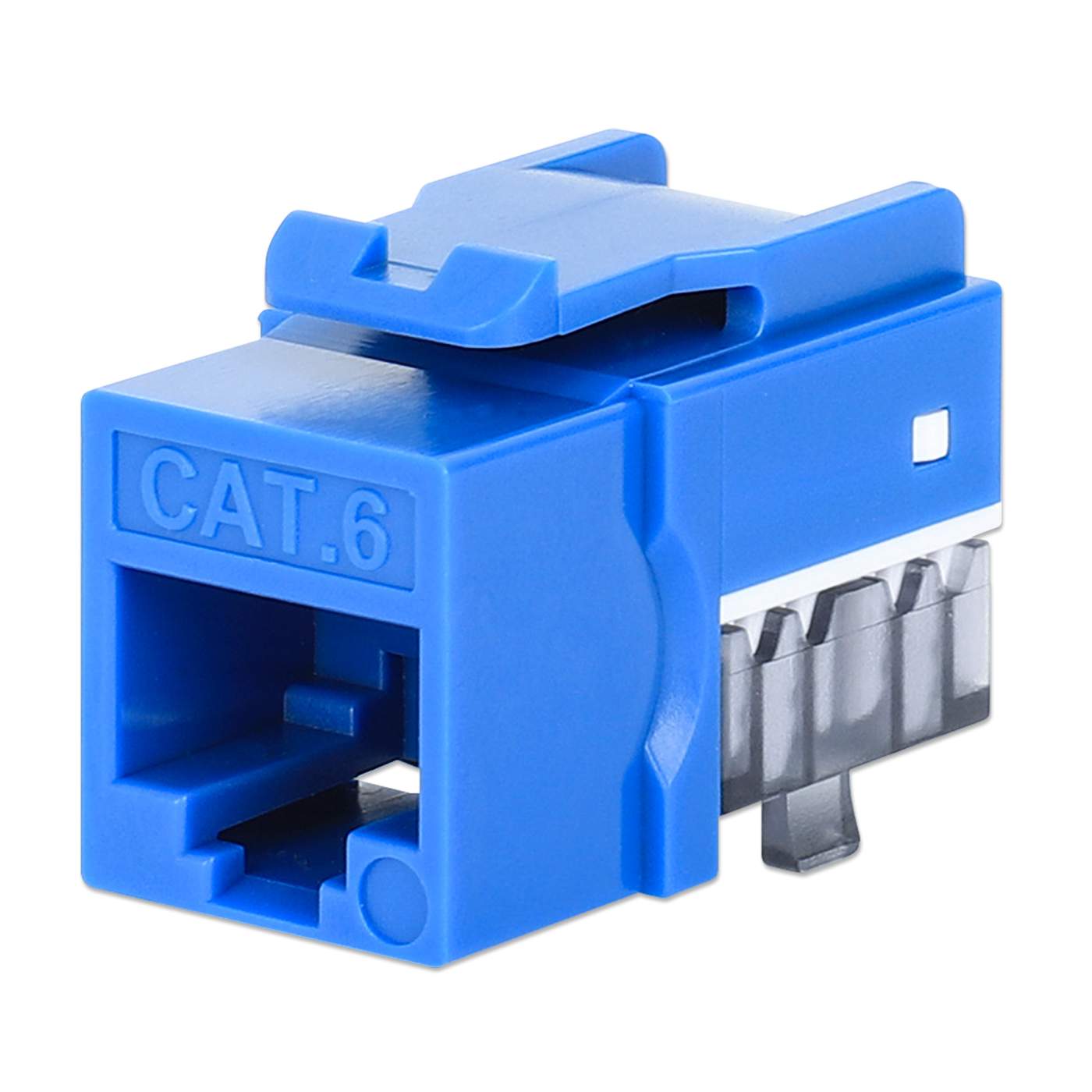 Cat6 Slim Keystone Jack with Punch-Down Stand, Blue, 25-Pack Image 1