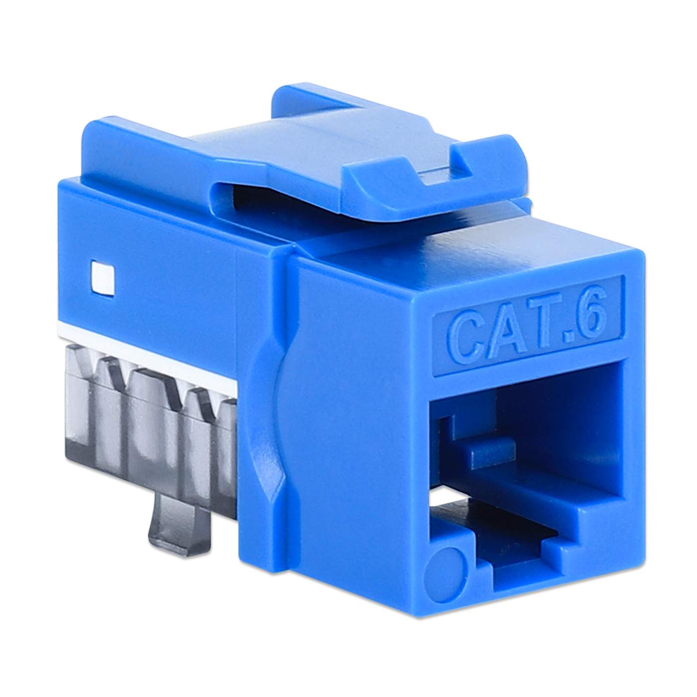 Cat6 Slim Keystone Jack with Punch-Down Stand, Blue, 25-Pack Image 3