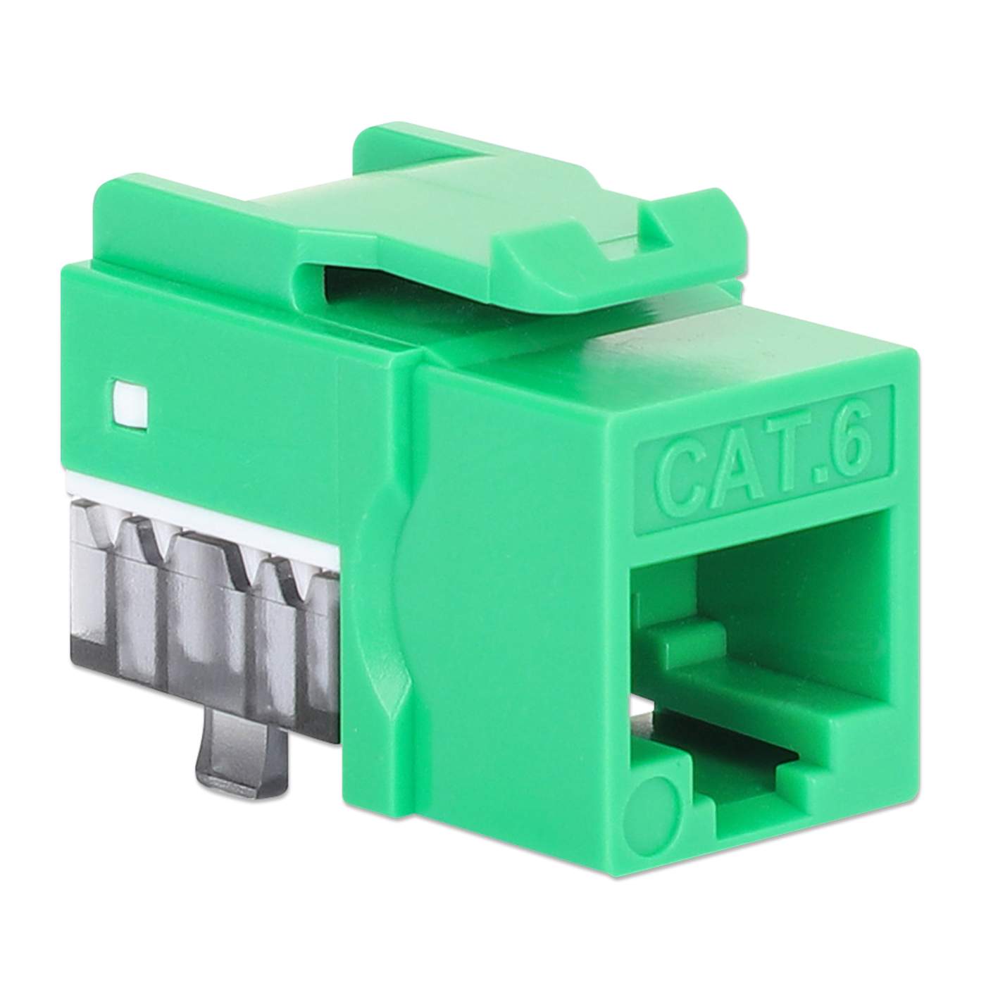 Cat6 Slim Keystone Jack with Punch-Down Stand, Green, 25-Pack Image 3
