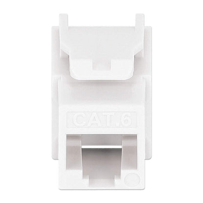 Cat6 Slim Keystone Jack with Punch-Down Stand, White, 25-Pack Image 4