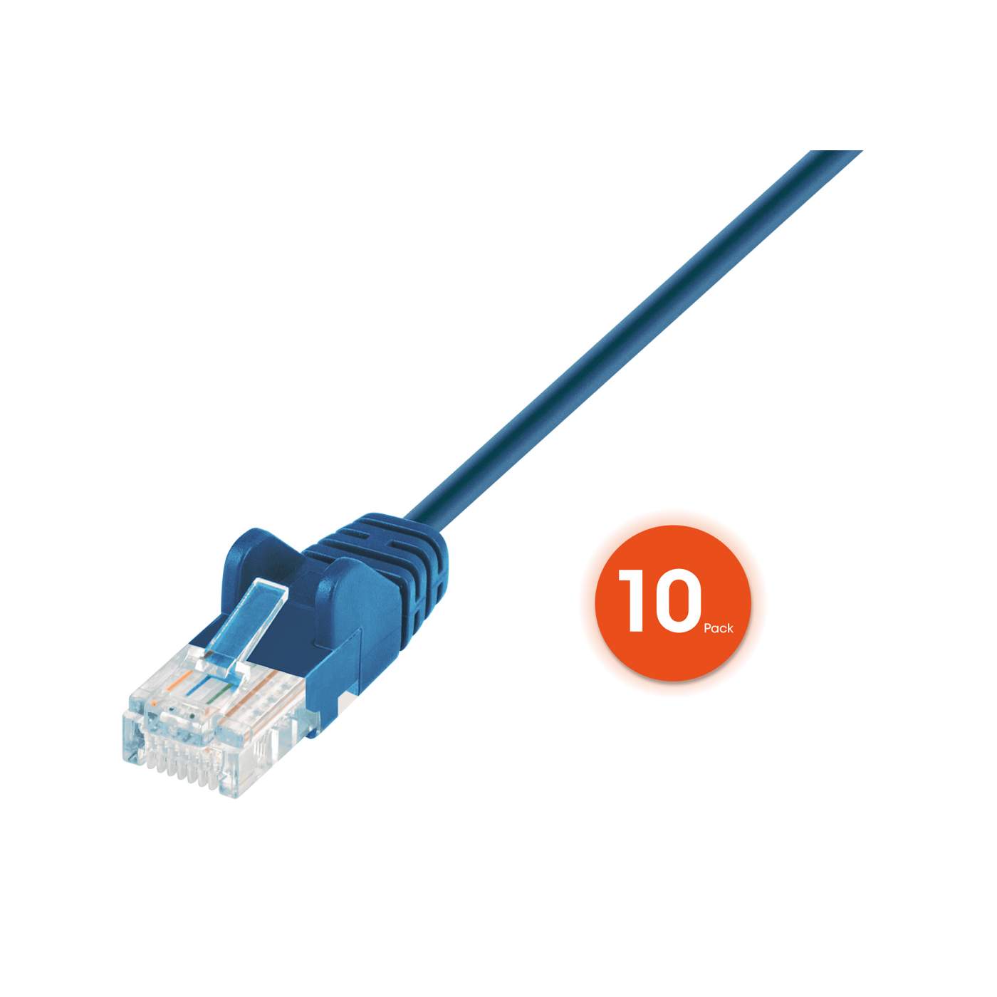 Cat6 U/UTP Slim Network Patch Cable, 0.5 ft., Blue, 10-Pack Image 3