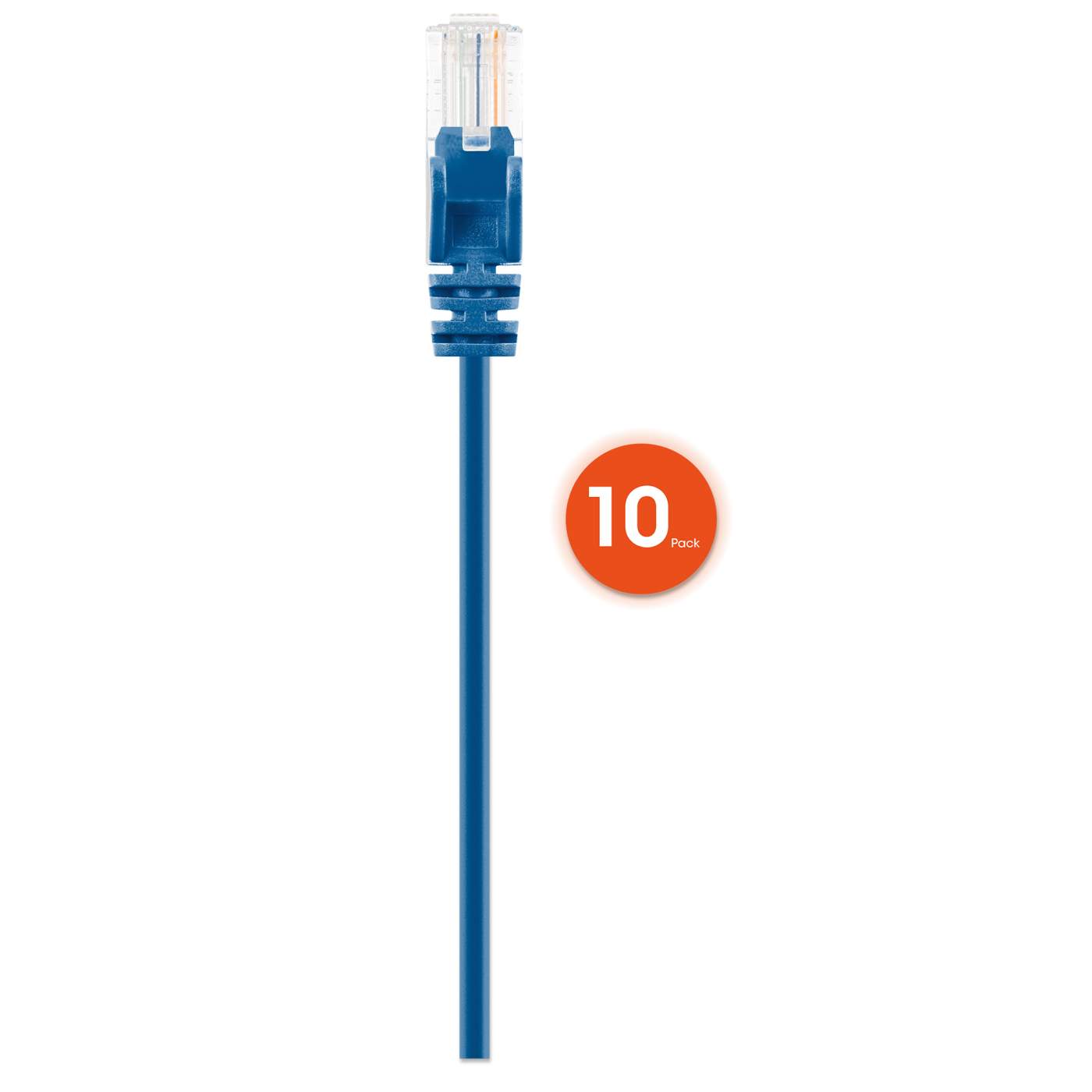 Cat6 U/UTP Slim Network Patch Cable, 0.5 ft., Blue, 10-Pack Image 4