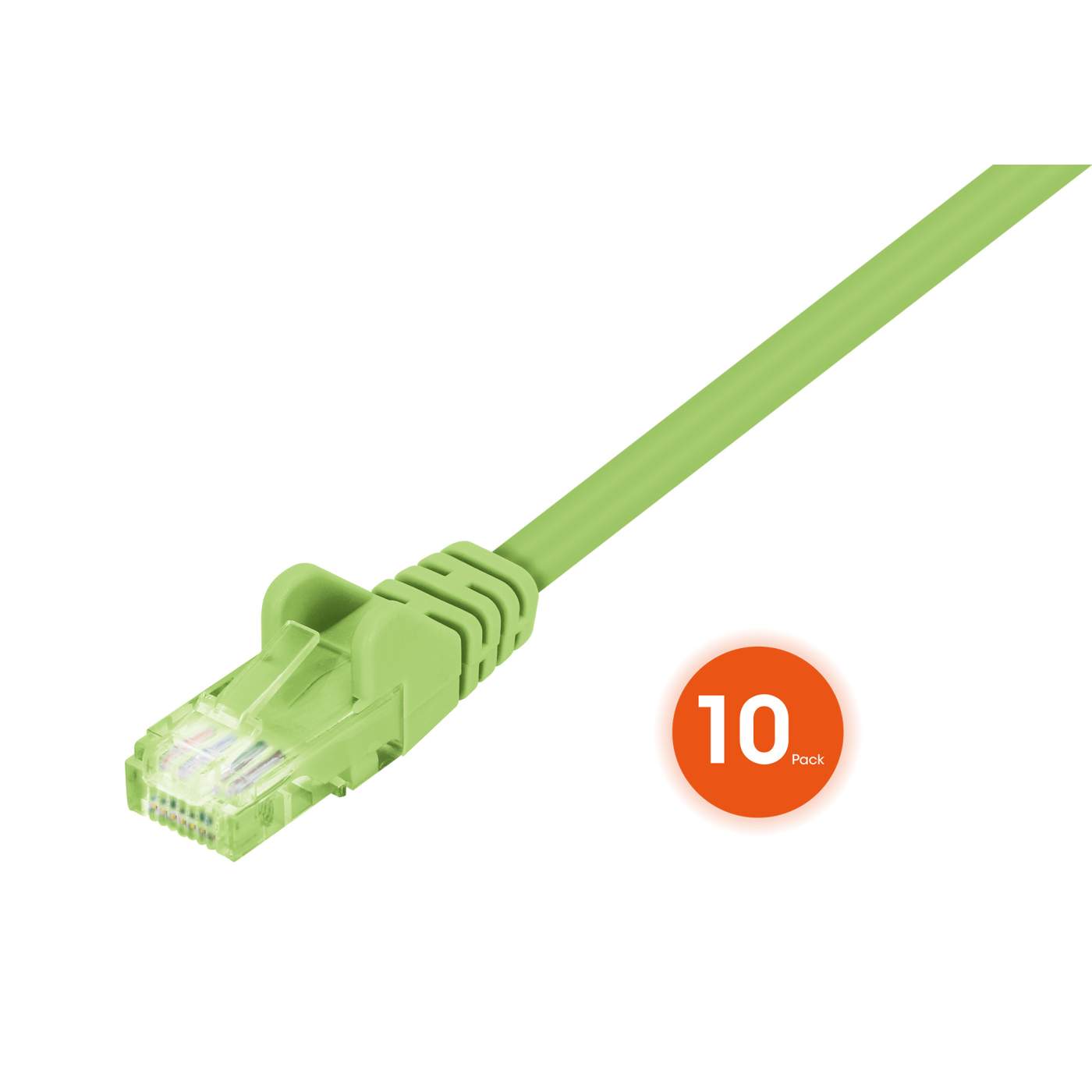 Cat6 U/UTP Slim Network Patch Cable, 0.5 ft., Bright Green, 10-Pack Image 3