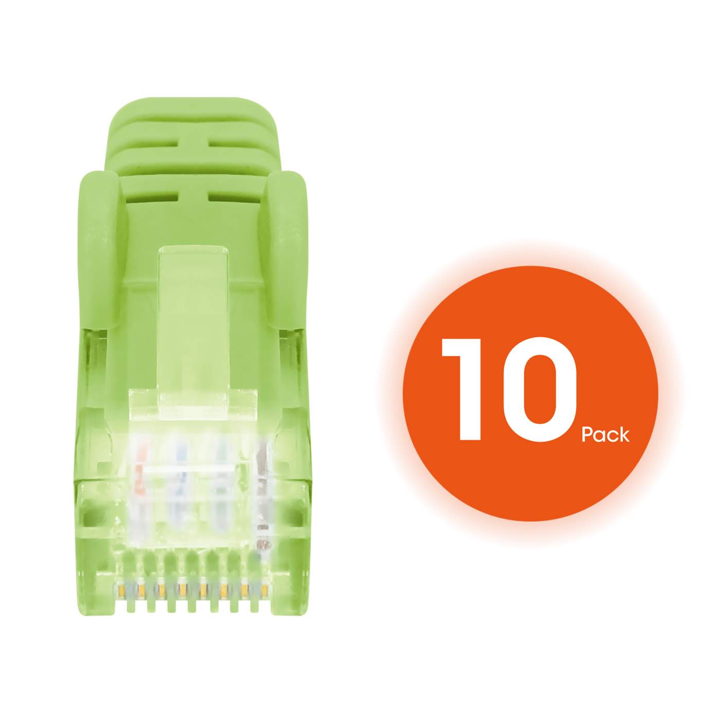 Cat6 U/UTP Slim Network Patch Cable, 0.5 ft., Bright Green, 10-Pack Image 5