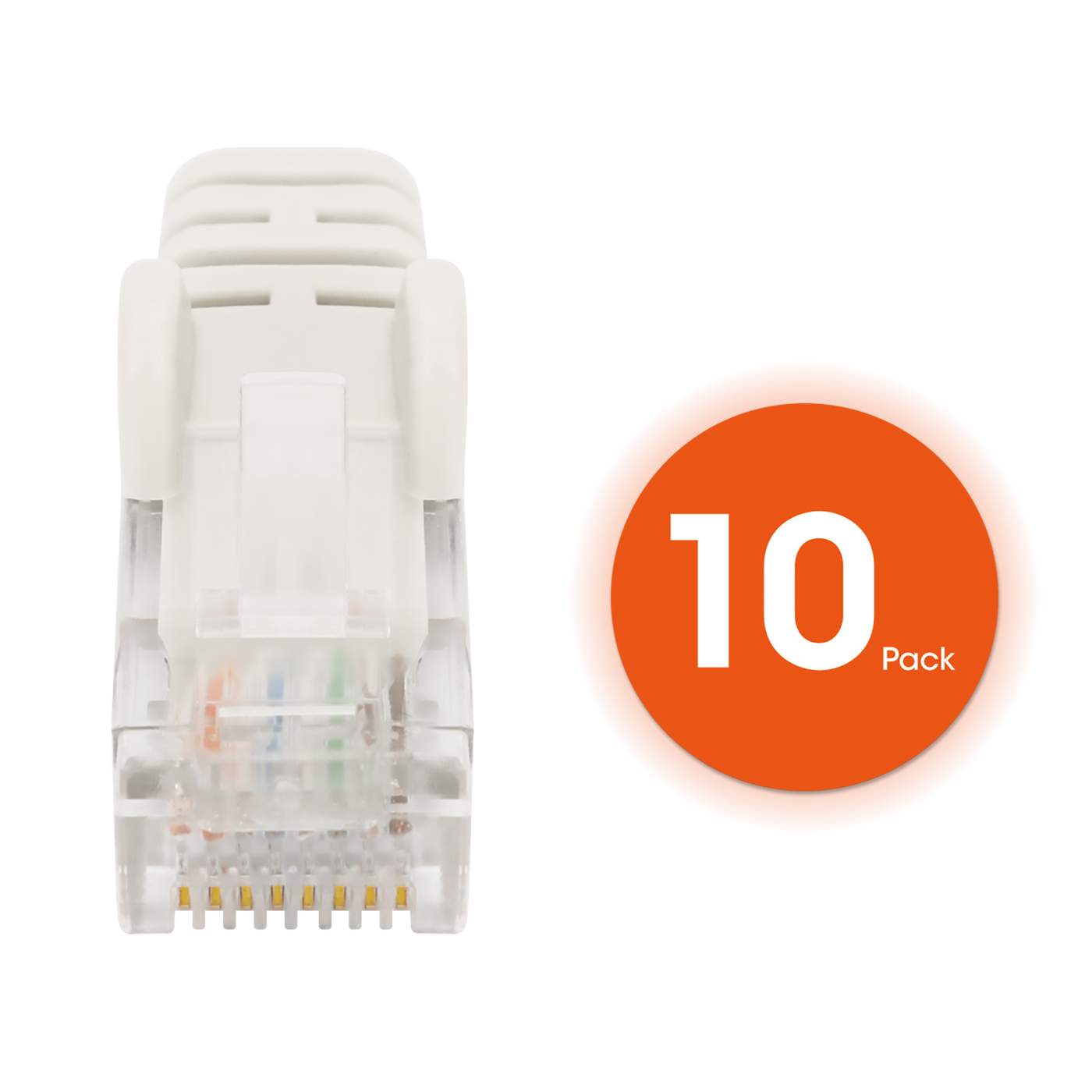 Cat6 U/UTP Slim Network Patch Cable, 0.5 ft., White, 10-Pack Image 5