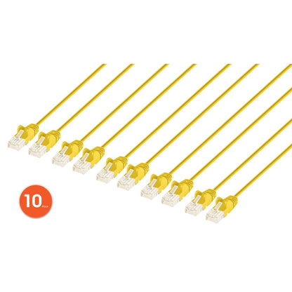 Cat6 U/UTP Slim Network Patch Cable, 0.5 ft., Yellow, 10-Pack Image 1