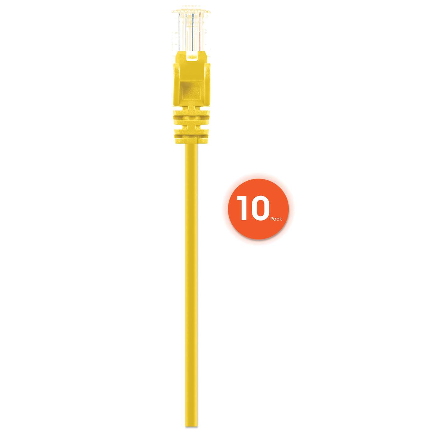Cat6 U/UTP Slim Network Patch Cable, 0.5 ft., Yellow, 10-Pack Image 4