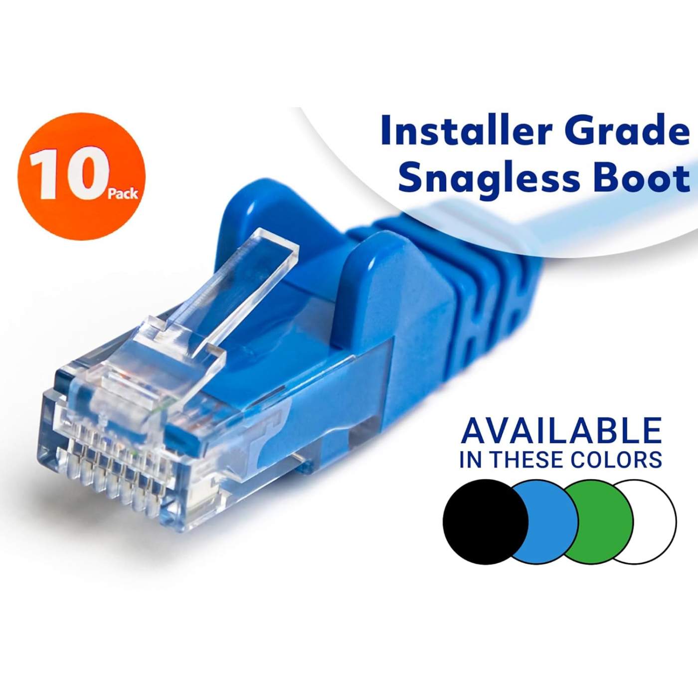 Cat6 U/UTP Slim Network Patch Cable, 10 ft., Blue, 10-Pack Image 5
