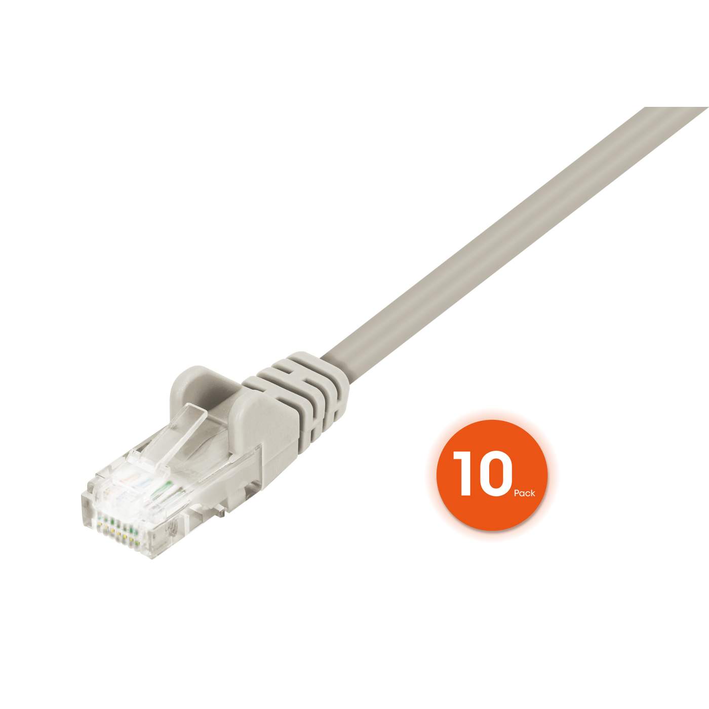Cat6 U/UTP Slim Network Patch Cable, 10 ft., Gray, 10-Pack Image 3