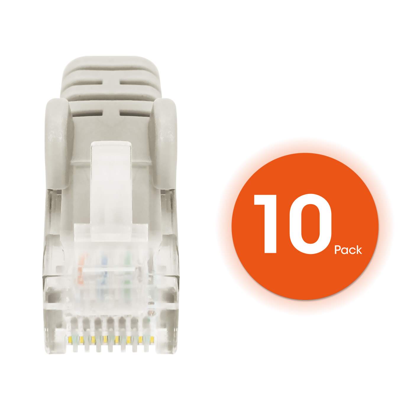 Cat6 U/UTP Slim Network Patch Cable, 10 ft., Gray, 10-Pack Image 5