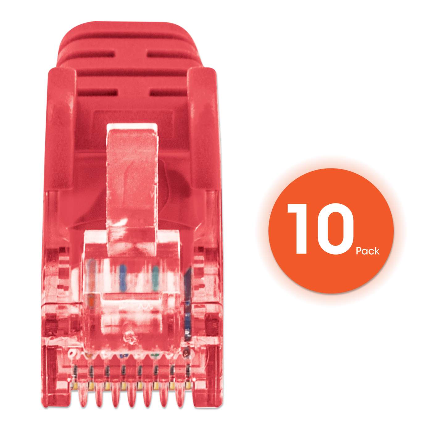 Cat6 U/UTP Slim Network Patch Cable, 10 ft., Red, 10-Pack Image 5