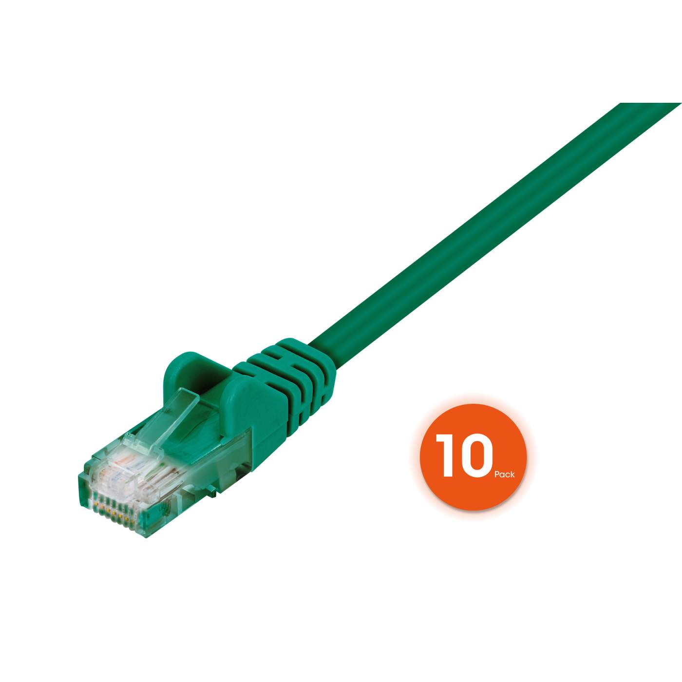 Cat6 U/UTP Slim Network Patch Cable, 14 ft., Green, 10-Pack Image 3