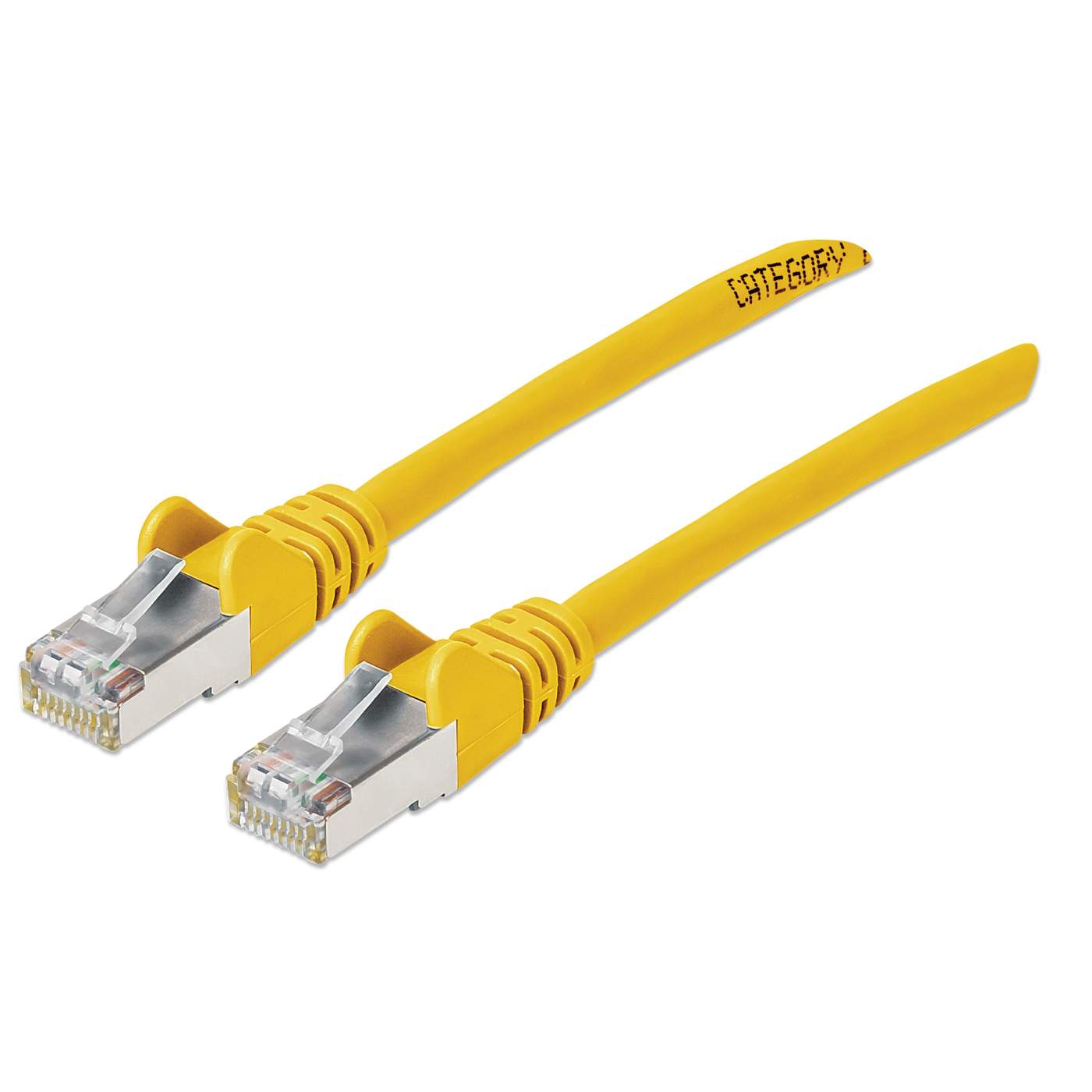 Cat6a S/FTP Network Patch Cable, 1 ft., Yellow Image 1