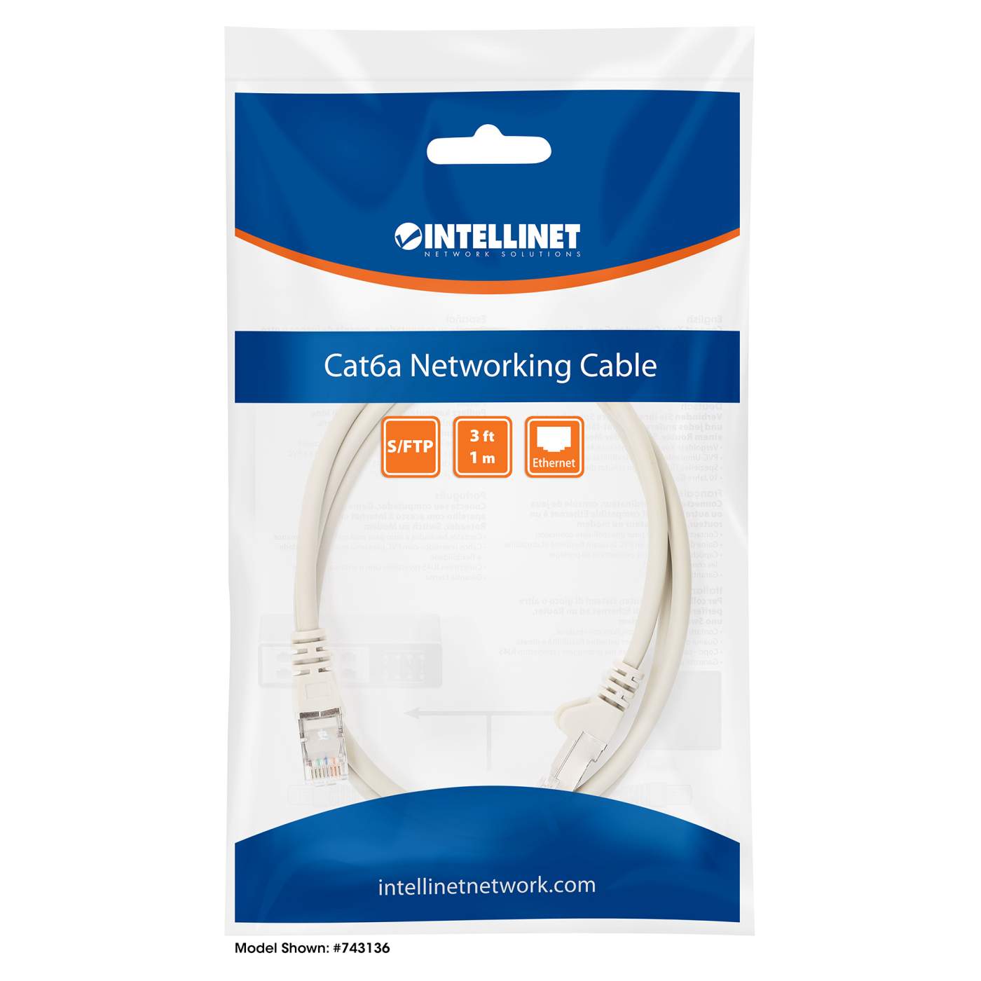 Cat6a S/FTP Network Patch Cable, 25 ft., Gray Packaging Image 2