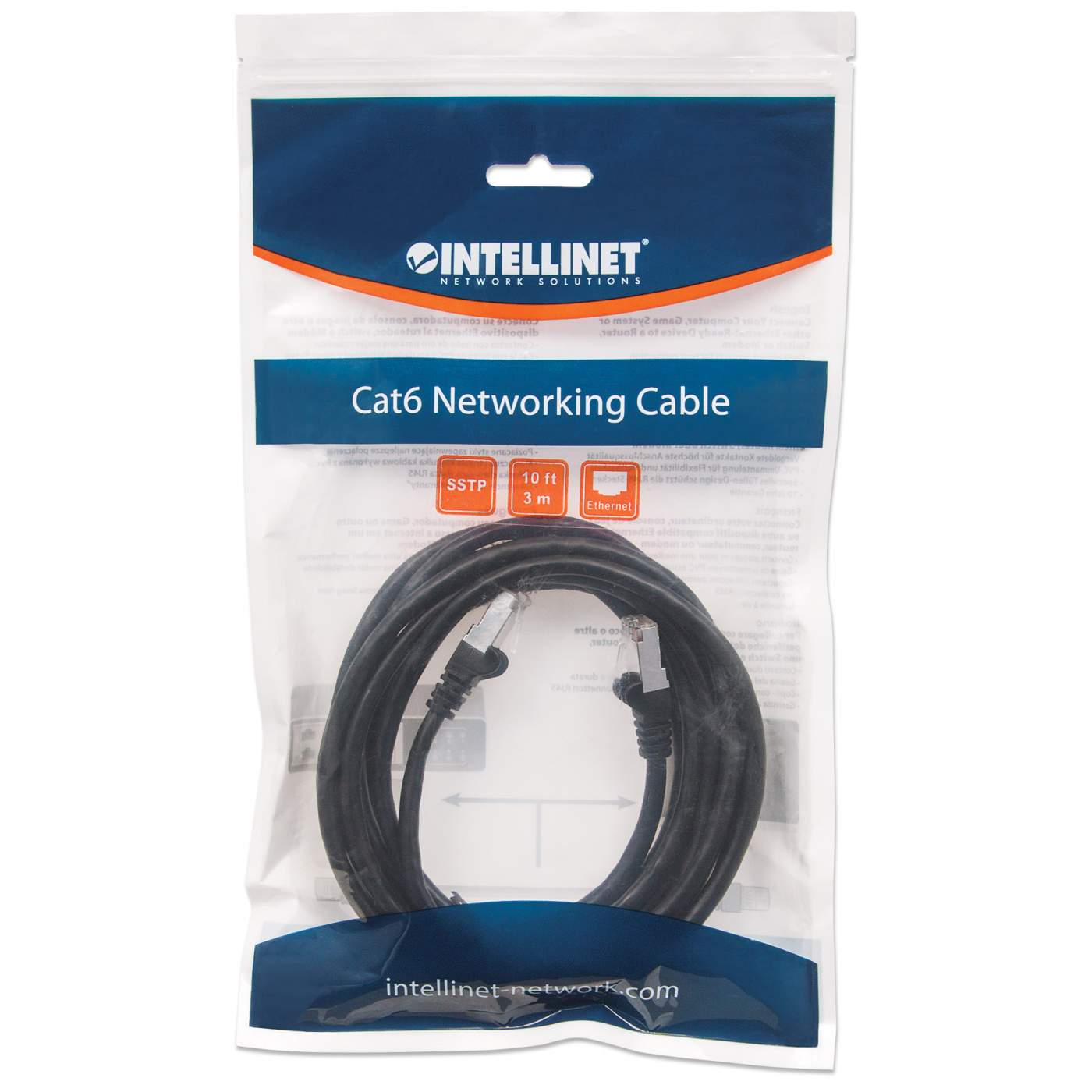 Cable - Black CAT6a Ethernet Cable 5m (6ASPAT5MBK) - Cat 6a Cables