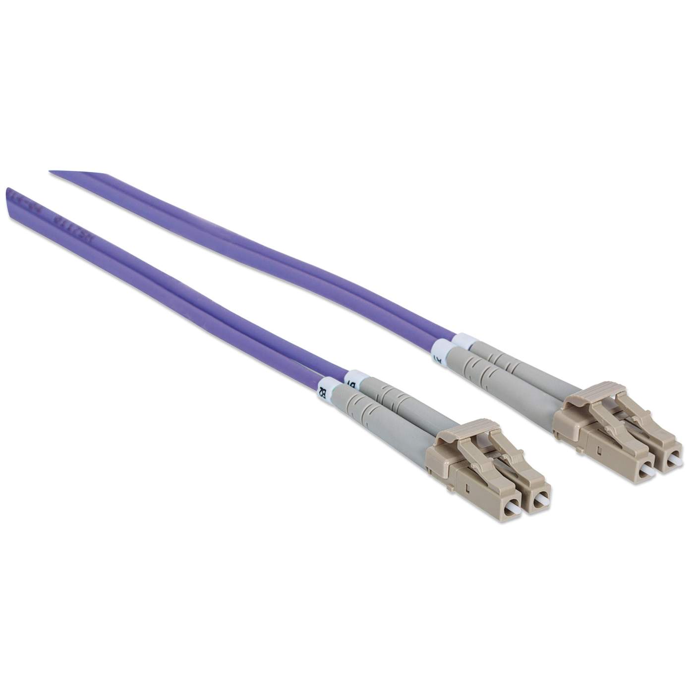 20 m LC to LC UPC Fiber Cable, 3 mm, Duplex, LSZH, OM4 MM, Violet