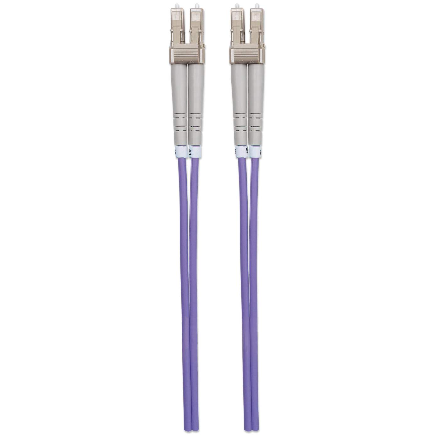 20 m LC to LC UPC Fiber Cable, 3 mm, Duplex, LSZH, OM4 MM, Violet