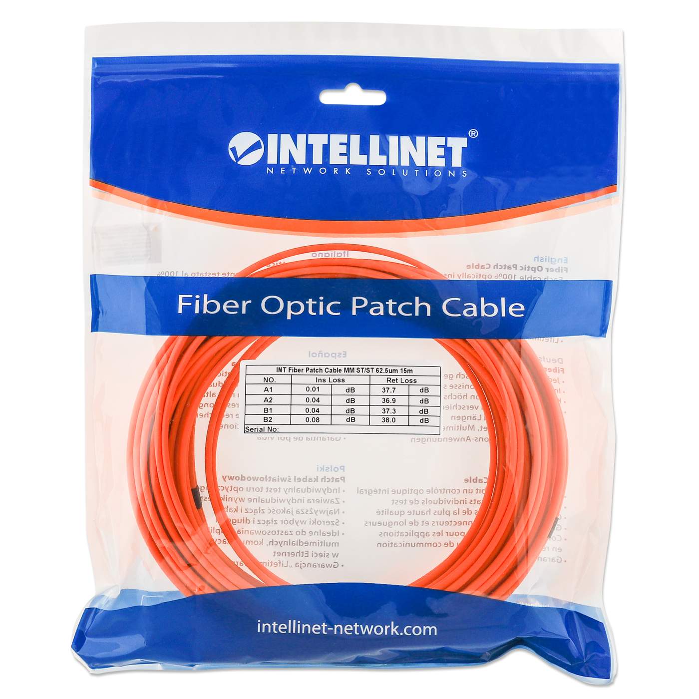 Fiber Optic Patch Cable, Duplex, Multimode  Packaging Image 2