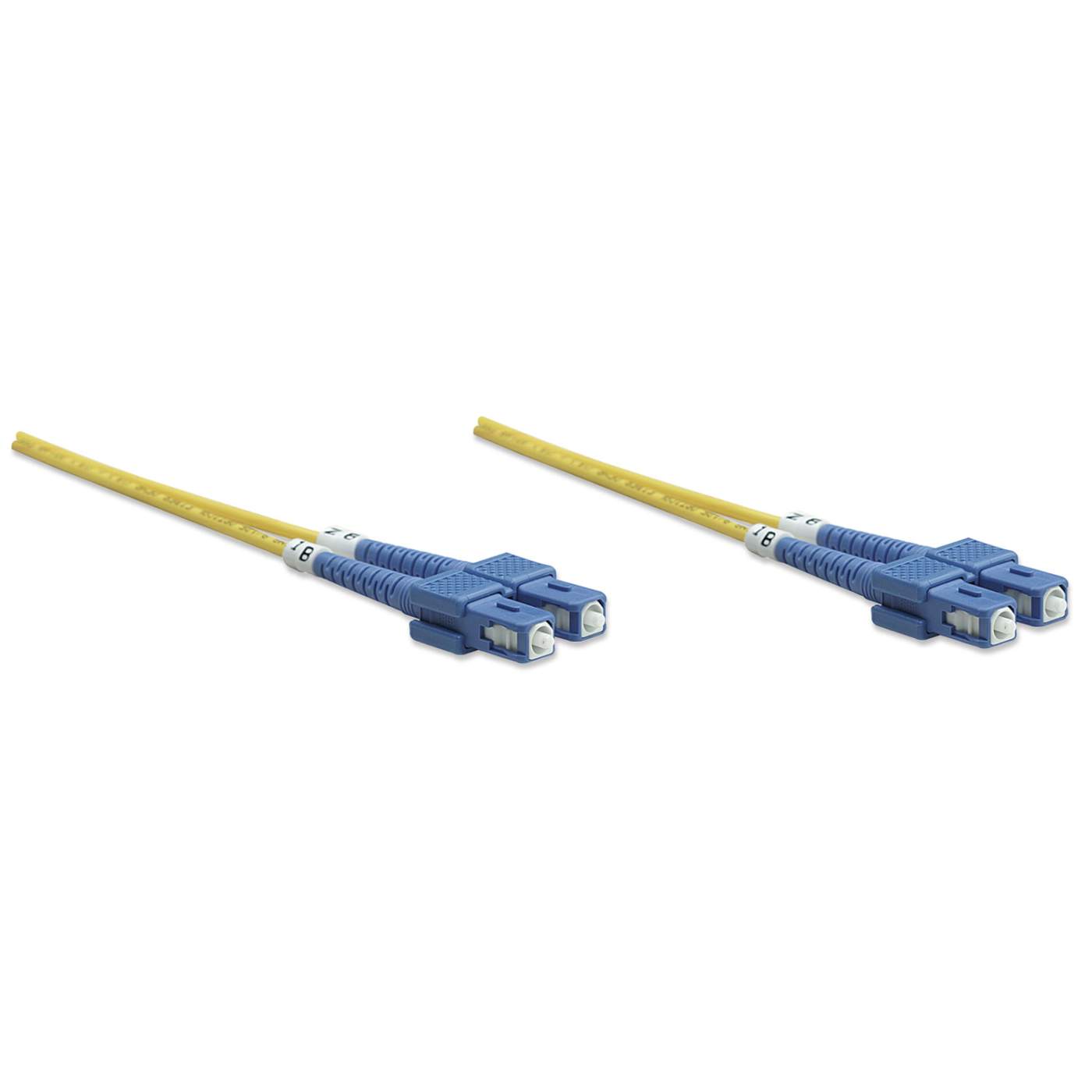 1 m SC to SC UPC Fiber Cable, 3 mm, Duplex, LSZH, OS2 SM, Yellow