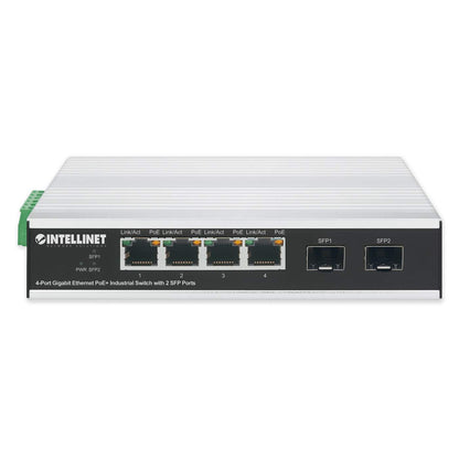 Industrial 4-Port Gigabit Ethernet PoE+ Switch with 2 SFP Ports Image 4