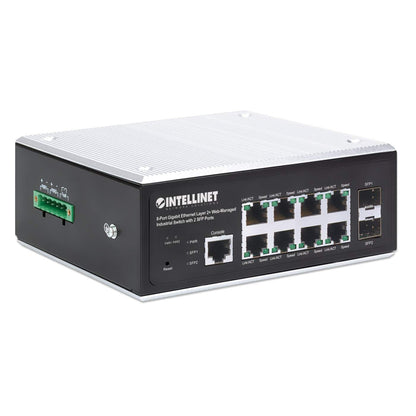Industrial 8-Port Gigabit Ethernet Layer 2+ Web-Managed Switch with 2 SFP Ports Image 3