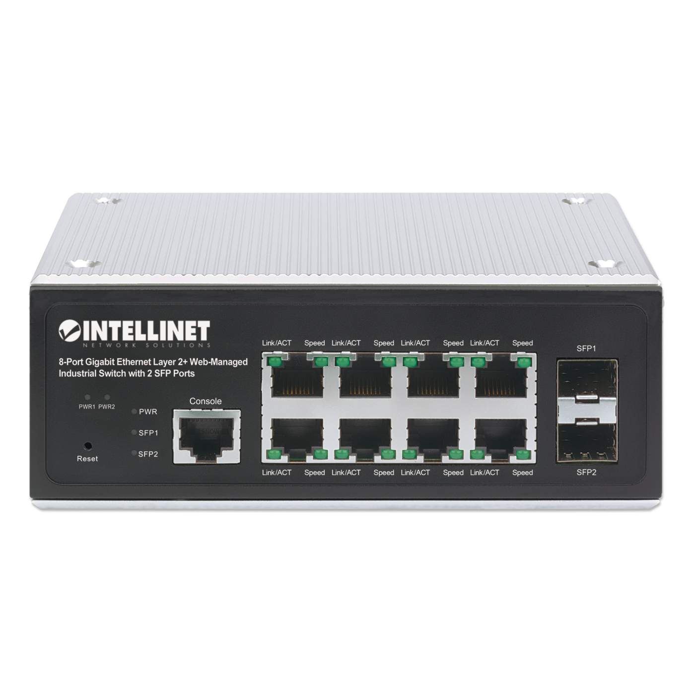 Industrial 8-Port Gigabit Ethernet Layer 2+ Web-Managed Switch with 2 SFP Ports Image 4