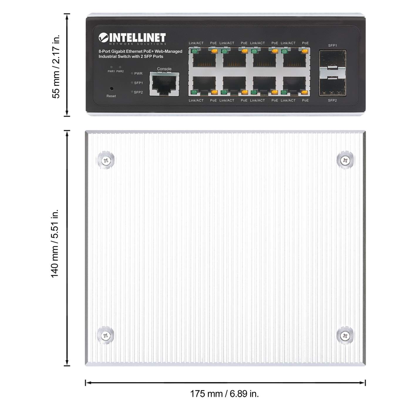 16-Port GbE PoE+ Web-Managed Switch w/ 2 SFP Ports