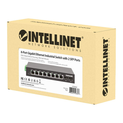 Industrial 8-Port Gigabit Ethernet Switch with 2 SFP Ports Packaging Image 2