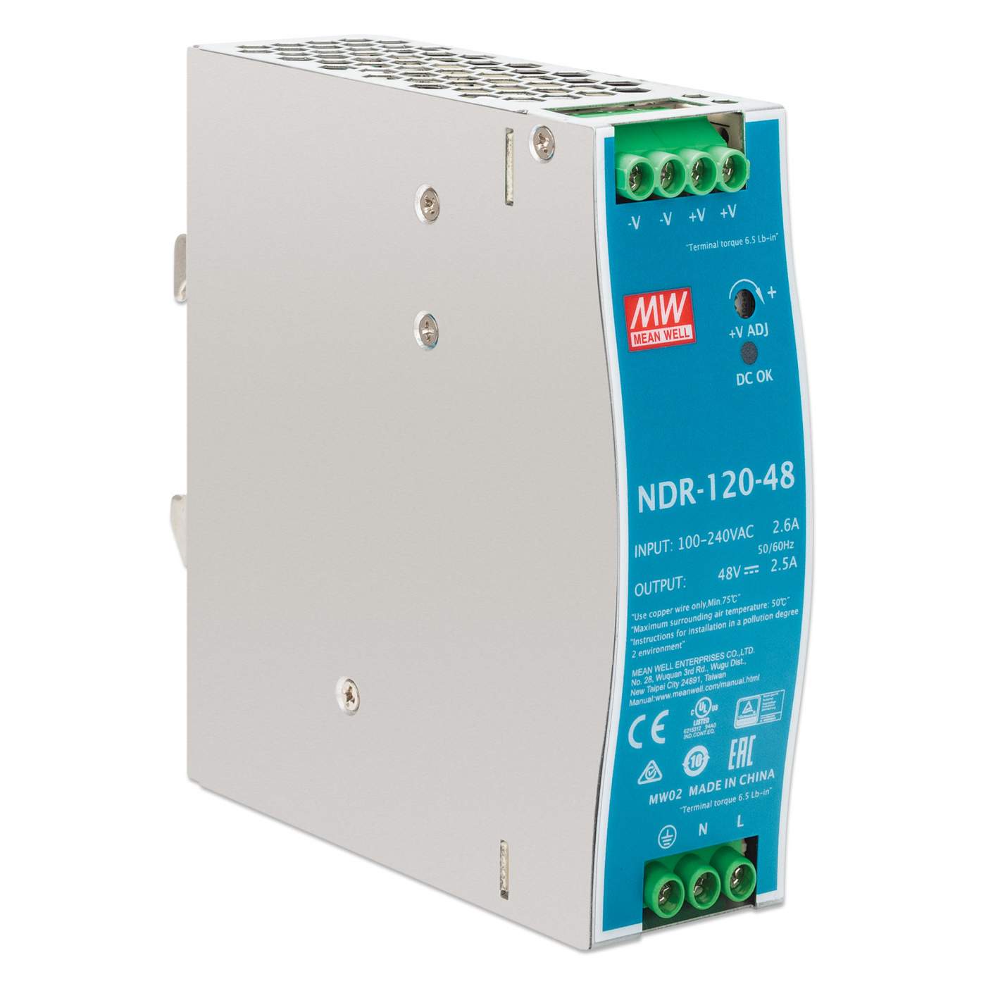 Industrial DIN-Rail Mount Power Supply Unit - 120 W Image 2