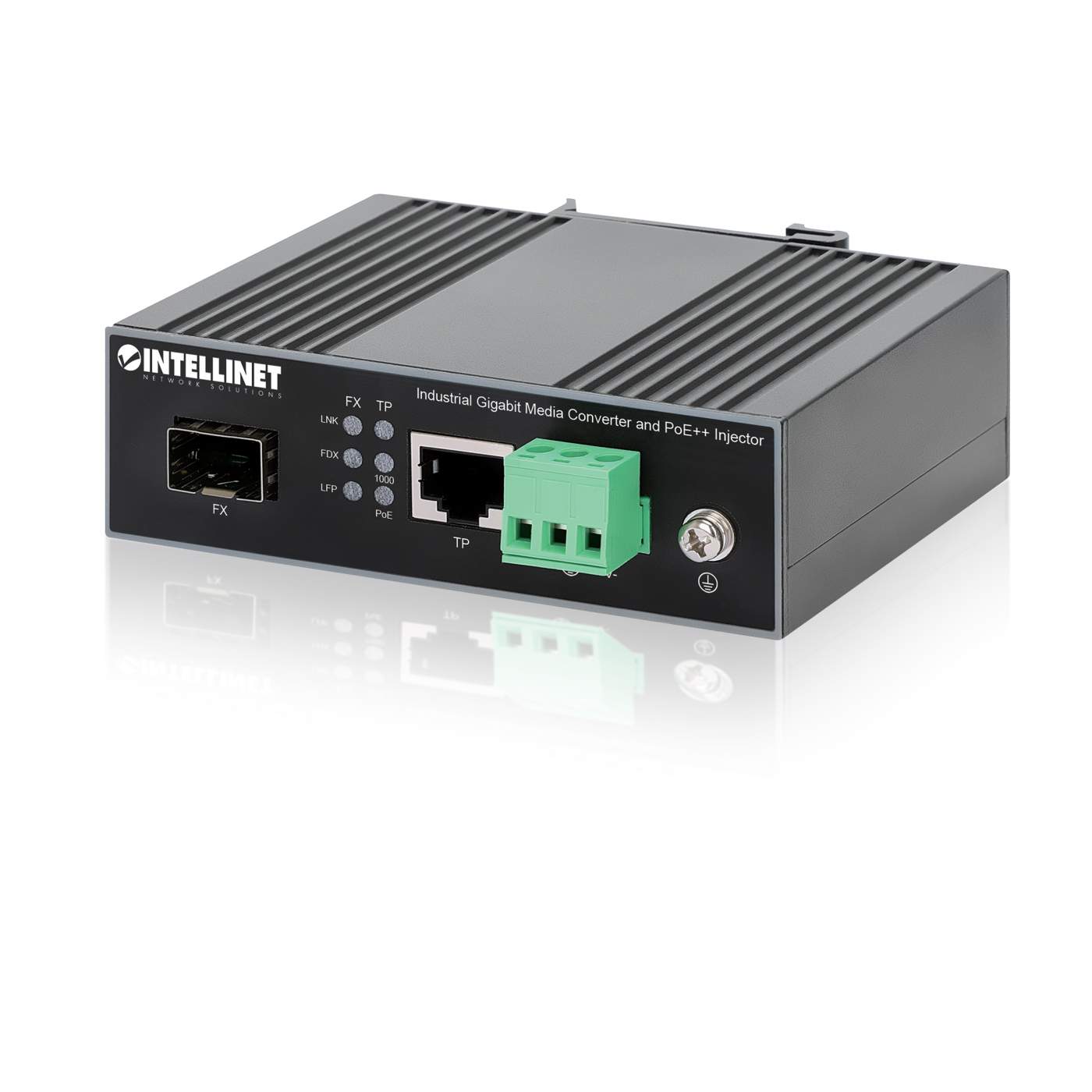 Industrial GbE Media Converter & PoE++ Injector