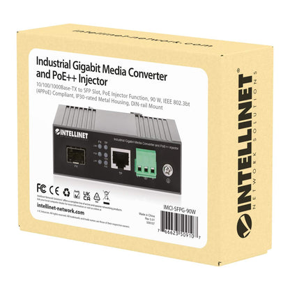 Industrial GbE Media Converter & PoE++ Injector