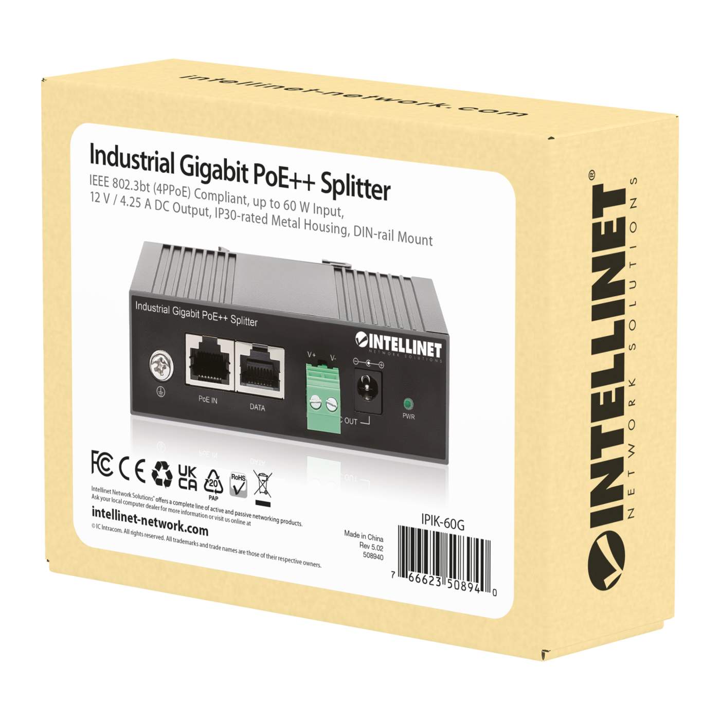 Industrial Gigabit PoE++ Splitter Packaging Image 2
