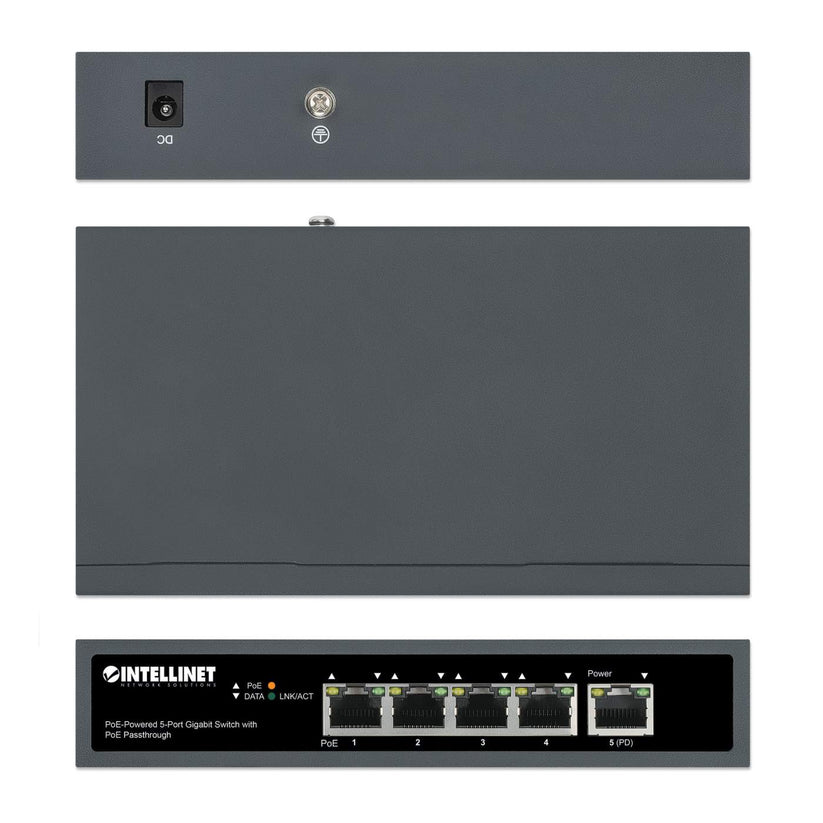 PoE-Powered 5-Port GbE Switch w/ PoE Passthrough