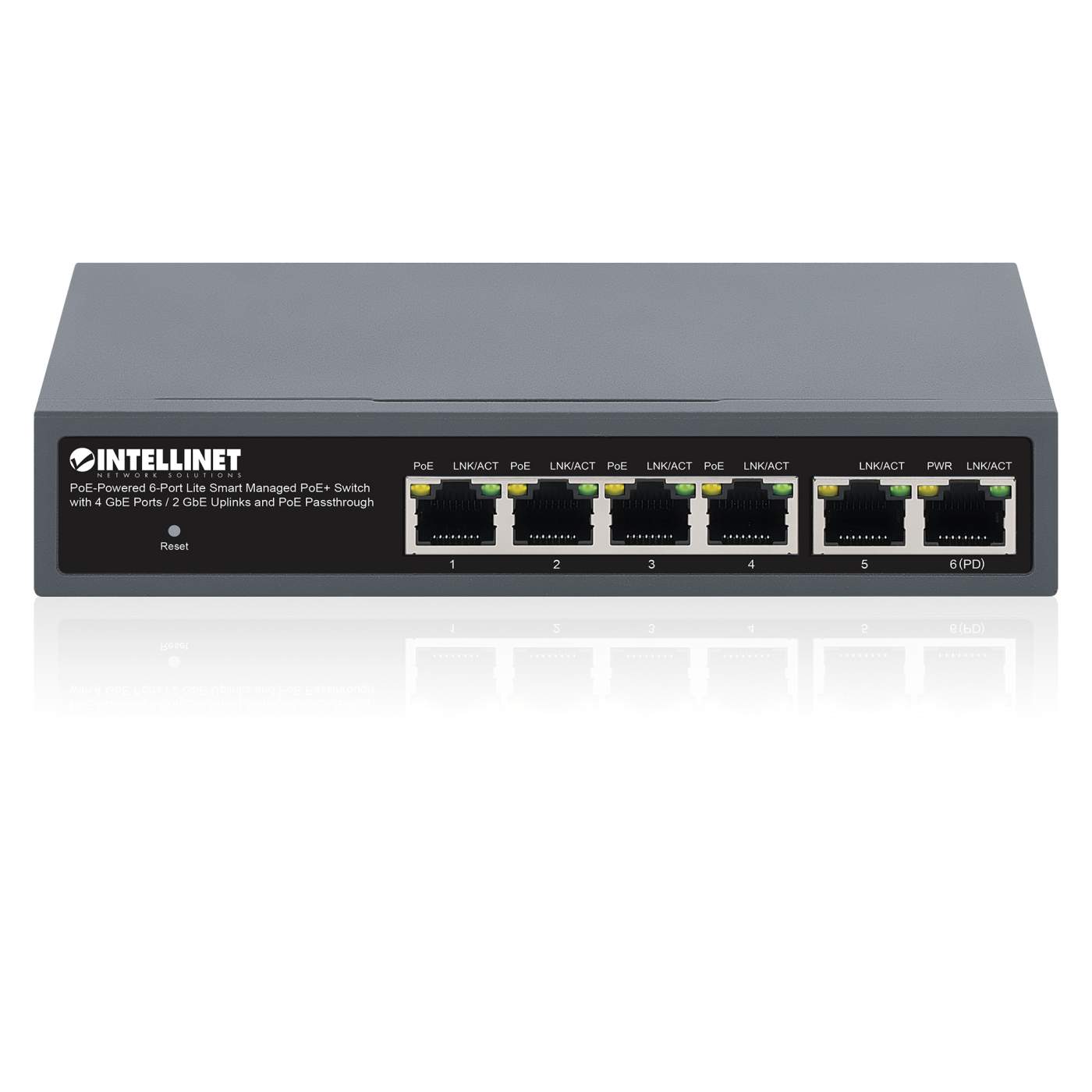 PoE-Powered 6-Port Lite Smart Managed PoE+ Switch with 4 GbE Ports / 2 GbE Uplinks and PoE Passthrough Image 5