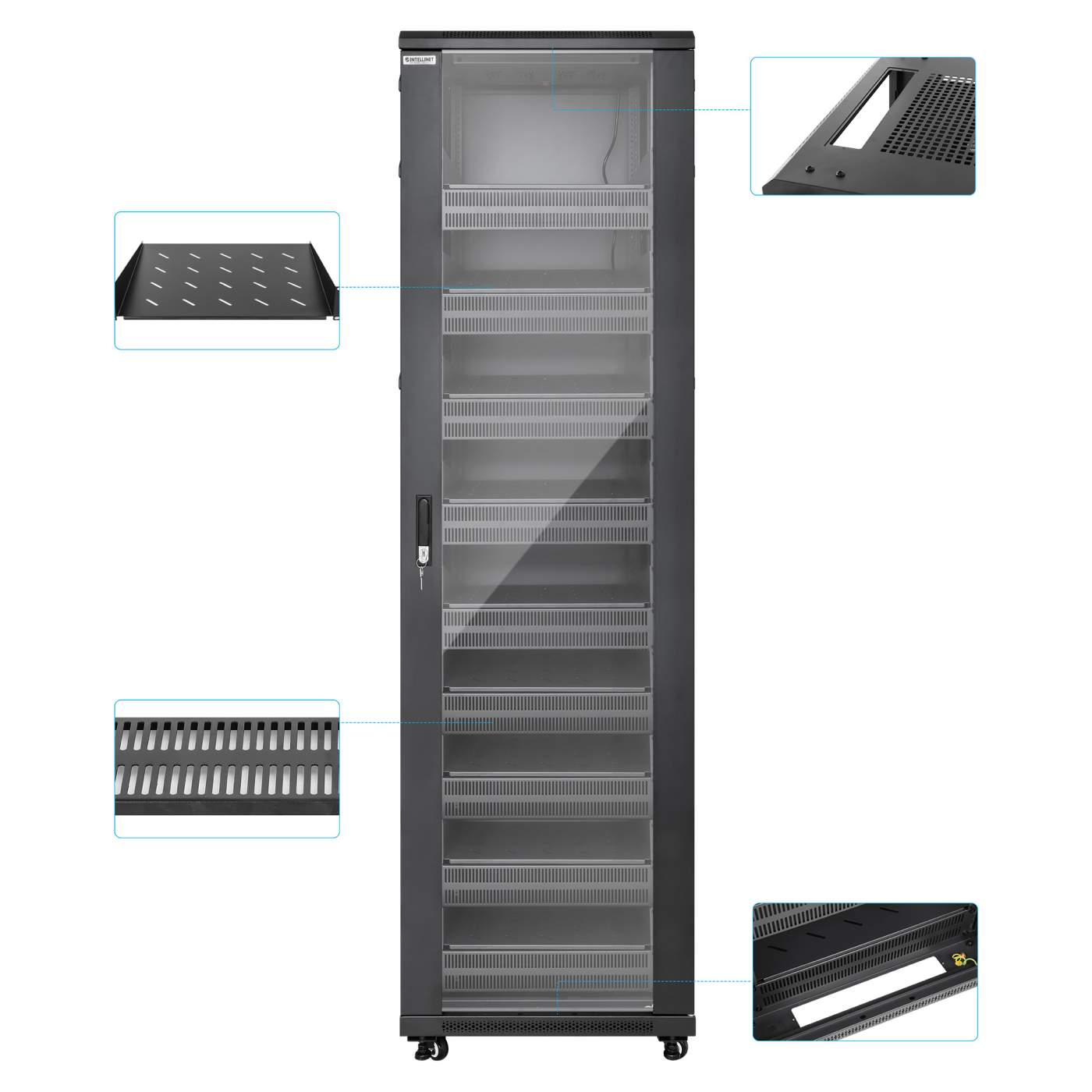 Pro Line Network Cabinet with Integrated Fans, 42U Image 8
